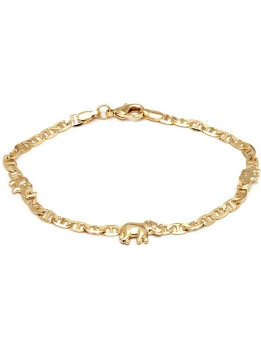 18K gold plated elephant anklet for women lucky charm jewelry made in Brazil